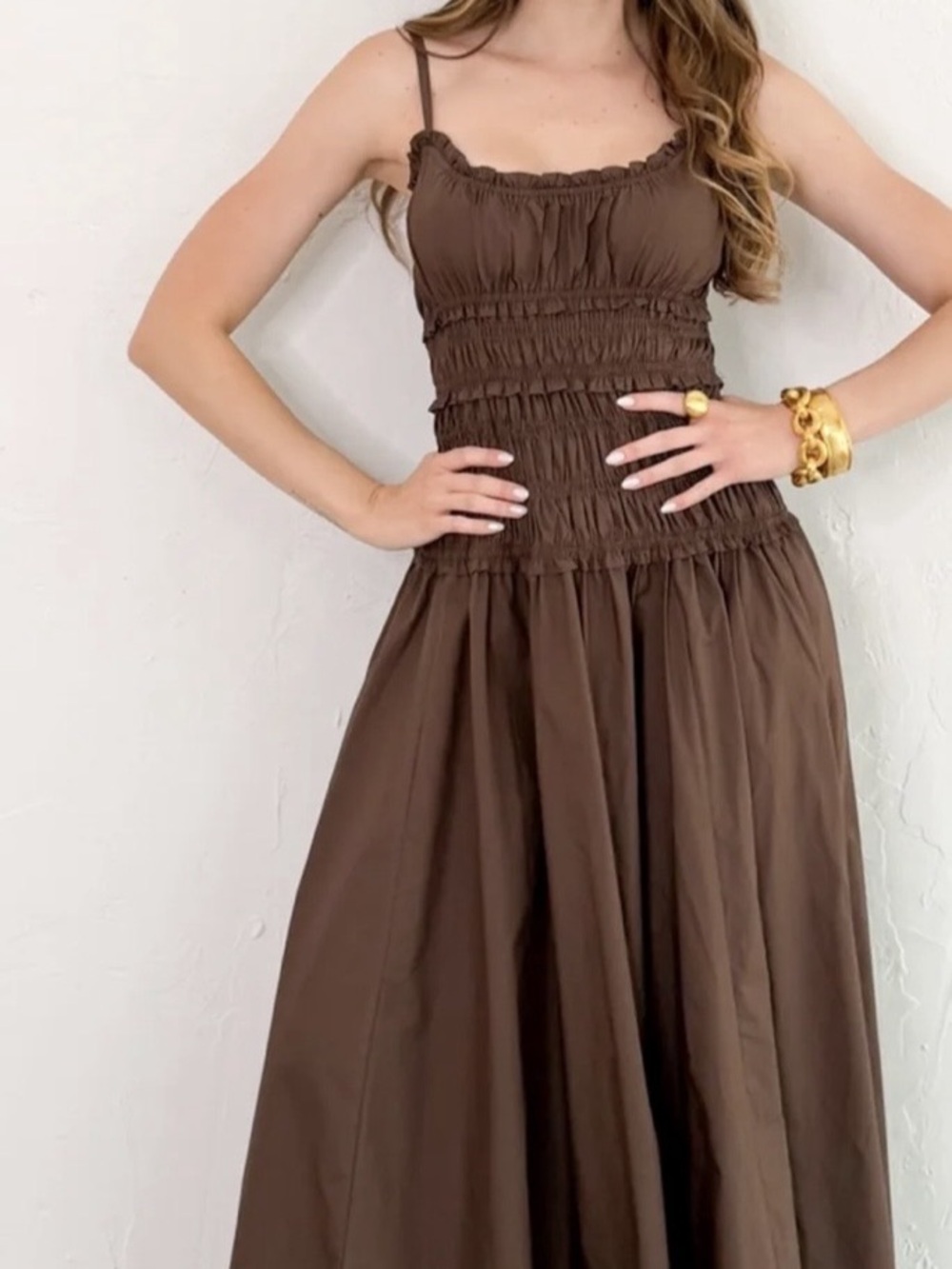 Olivaceous Brown Maxi Dress
